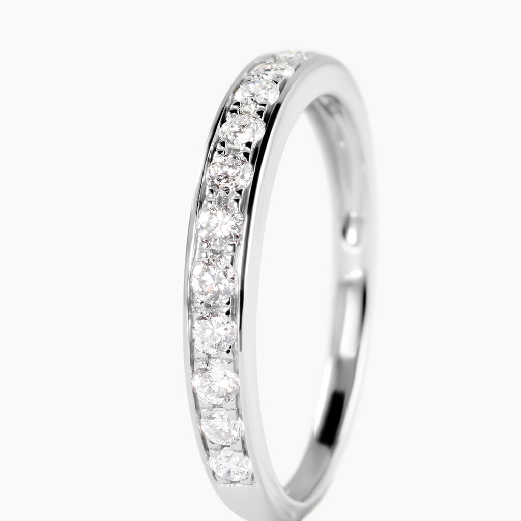 Alliance Rhea Ld Platine Blanc Diamant Synth&eacute;tique - Alliances Femme | Histoire d&rsquo;Or