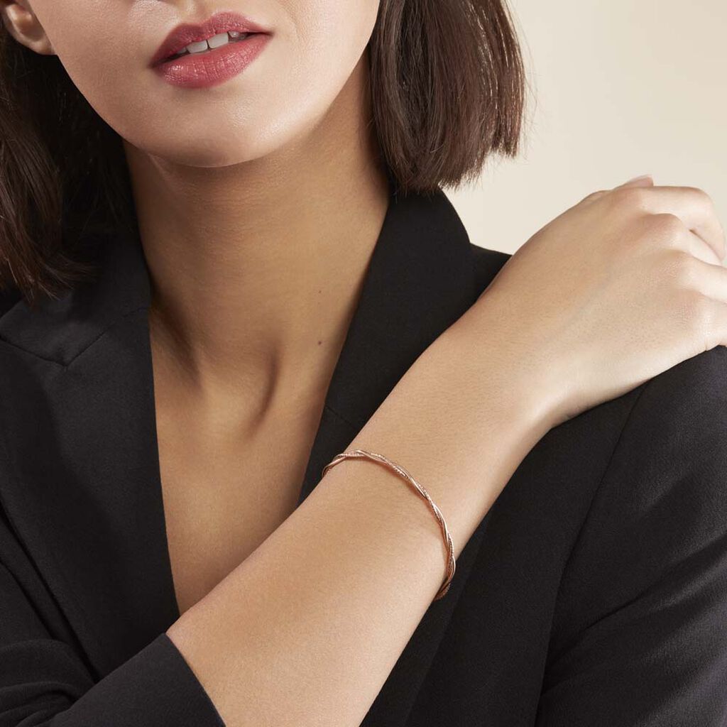 Bracelet Abie Torsade Argent Rose - Bracelets Femme | Histoire d’Or