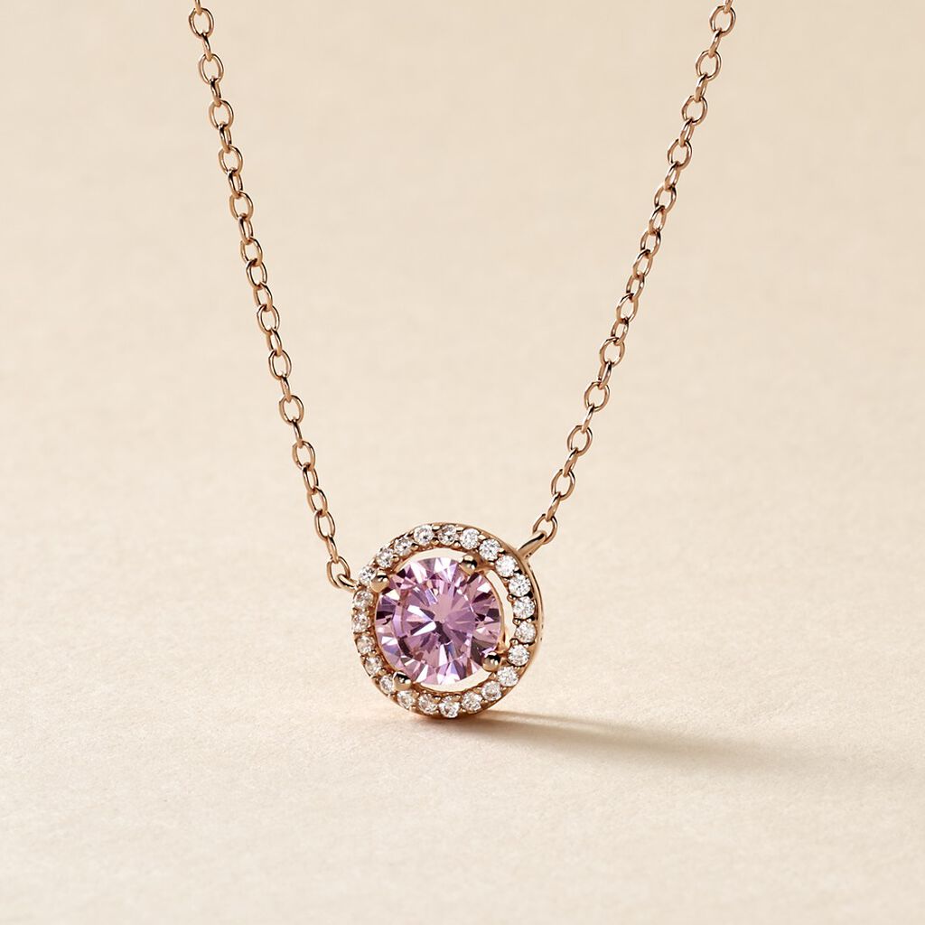 Collier Rio Copacabana Argent Rose Oxyde De Zirconium - Colliers fantaisie Femme | Histoire d’Or