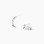 Cr&eacute;oles Otho Rondes Argent Blanc Oxyde De Zirconium - Boucles d'oreilles cr&eacute;oles Femme | Histoire d&rsquo;Or