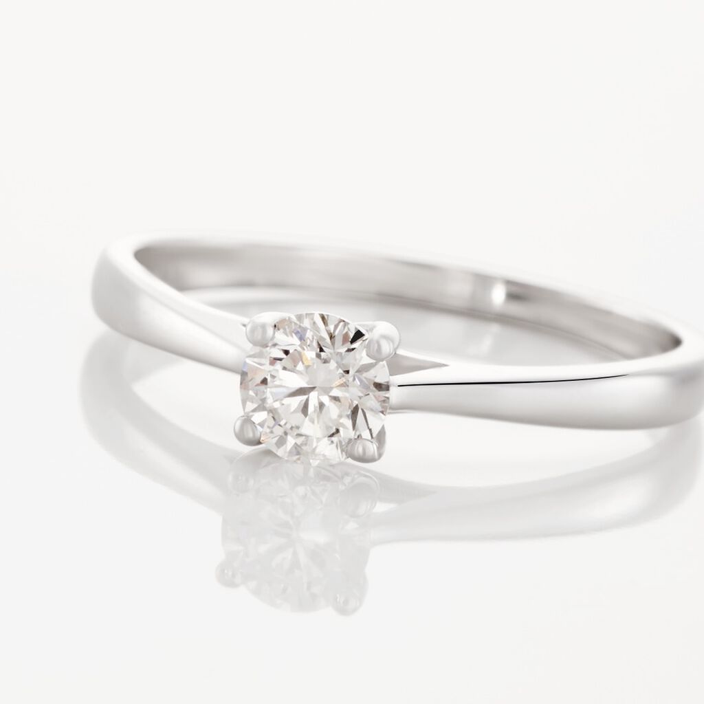 Bague Solitaire One Or Blanc Diamant - Bagues solitaires Femme | Histoire d&rsquo;Or