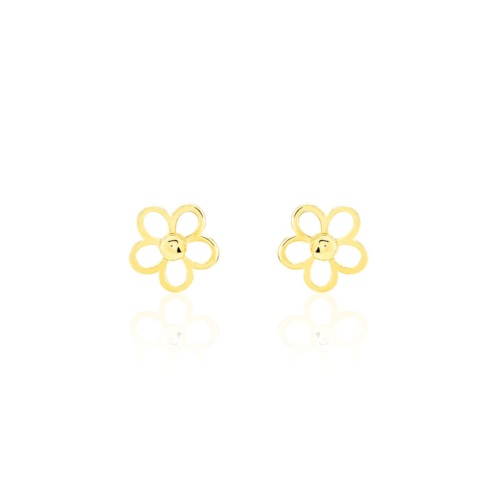Boucles D'oreilles Puces Philine Fleur Or Jaune - Clous d'oreilles Famille | Histoire d&rsquo;Or