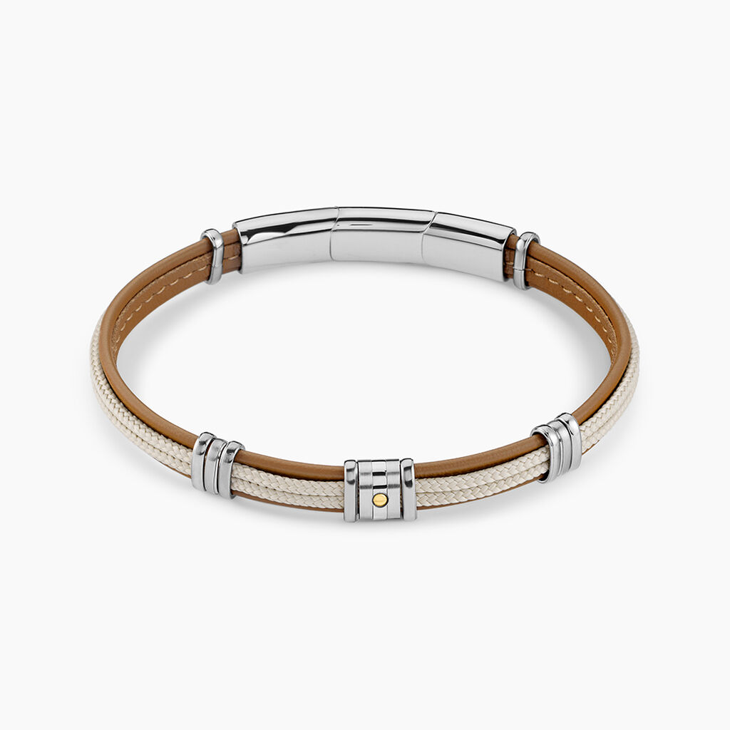 Bracelet Cuir De Vache Marron - Bracelets cordon Homme | Histoire d&rsquo;Or