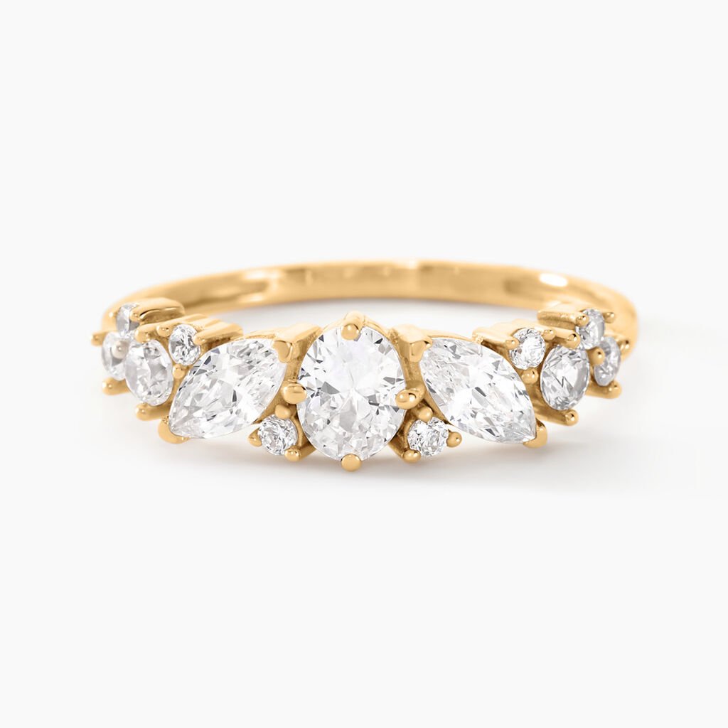 Bague Sparkle Or Jaune Oxyde De Zirconium - Bagues solitaires Femme | Histoire d&rsquo;Or