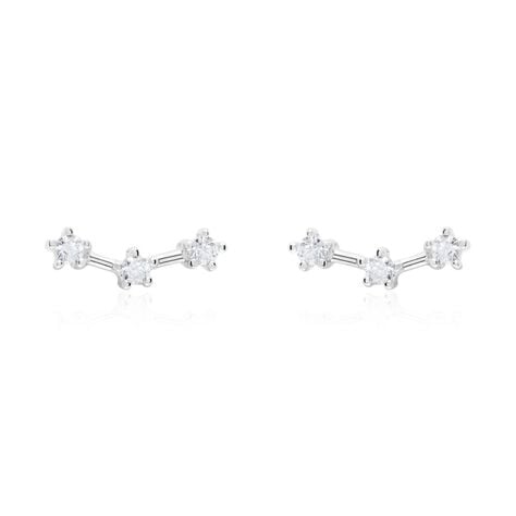 Boucles D'oreilles Puces Allegra Argent Blanc Oxyde De Zirconium - Boucles d'oreilles fantaisie Femme | Histoire d’Or