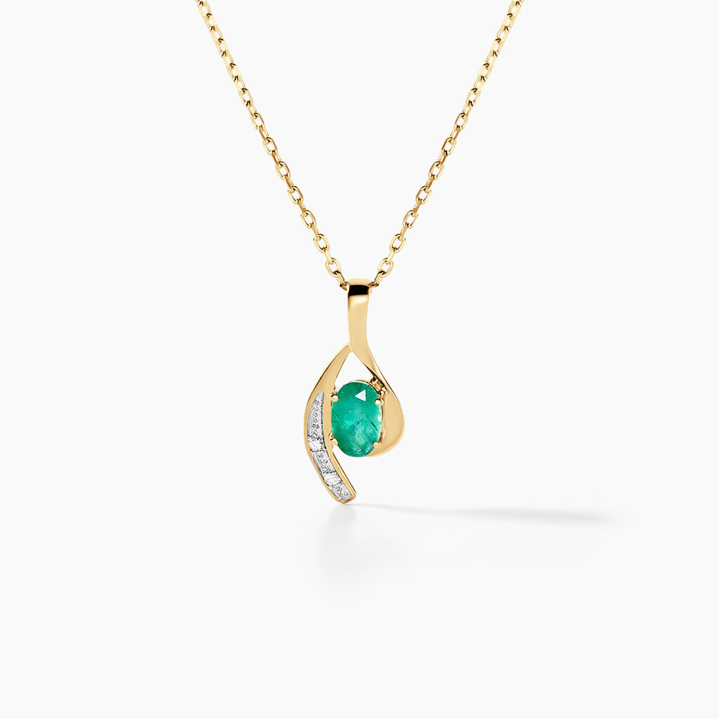 Collier Emotion Or Jaune Emeraude Diamant - Colliers Femme | Histoire d’Or