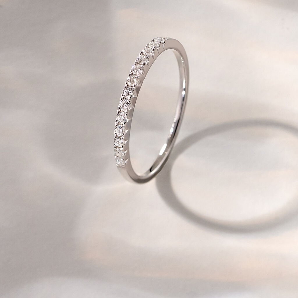 Alliance Pristina Or Blanc Diamant - Bijoux Femme | Histoire d&rsquo;Or