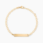 Bracelet Identit&eacute; Gaspardine Maille For&ccedil;at Or Jaune - Bracelets Communion Enfant | Histoire d&rsquo;Or