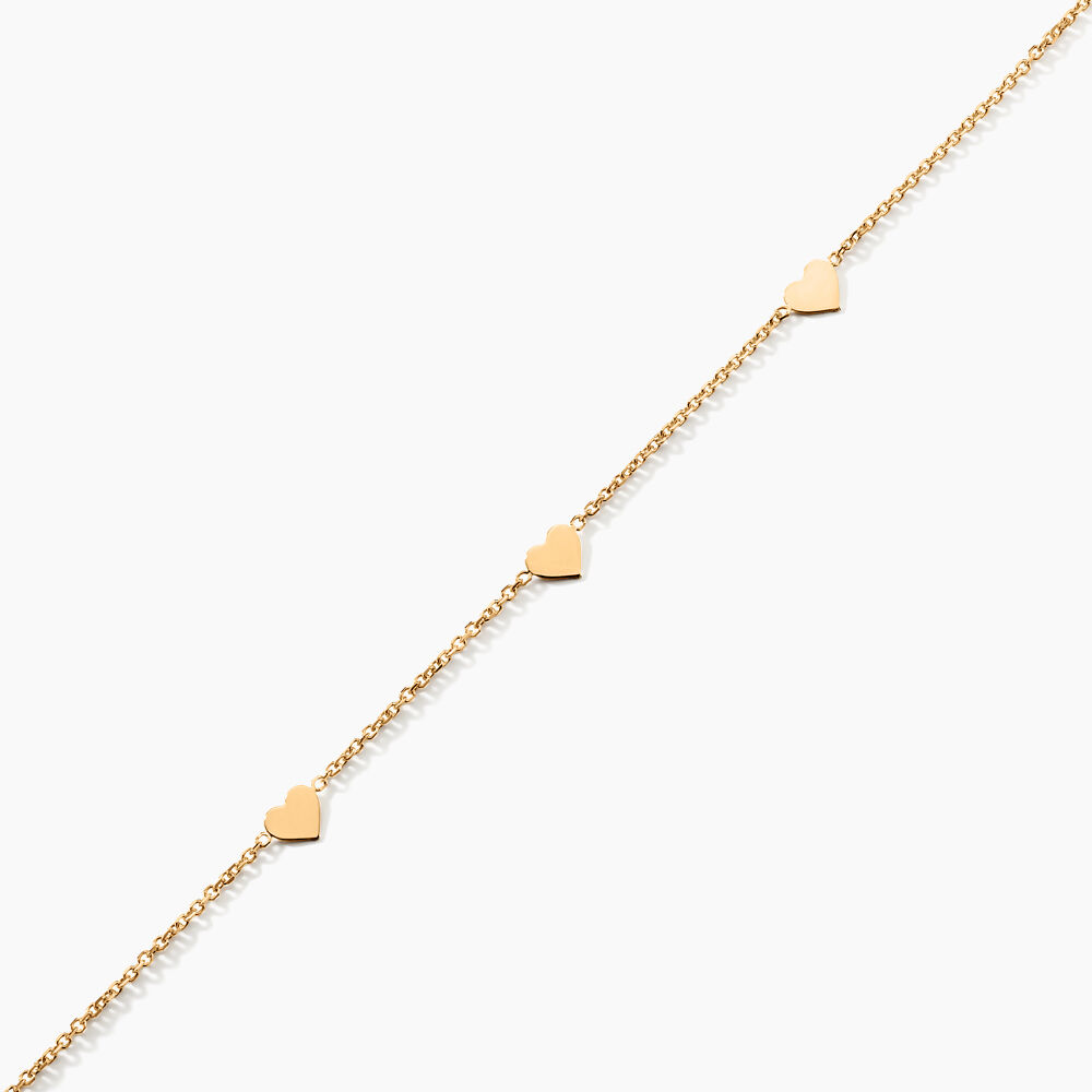 Bracelet En Or 18k Avec Cœur En Citrine - Poids 4,08 Grammes - Longueur 16 Cm - Bijou Occasion Remis à Neuf