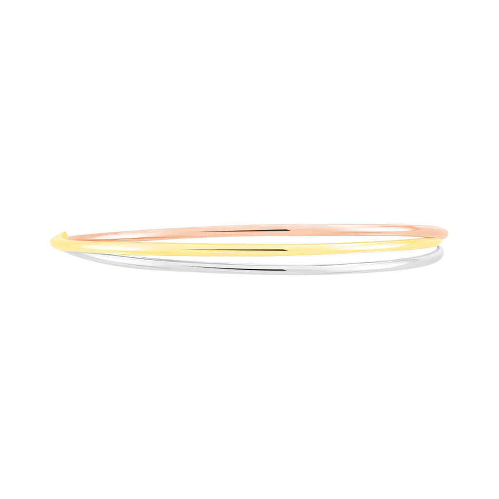 Bracelet Jonc Catalin 3 Fils Entrelaces Or Tricolore - Bracelets joncs Femme | Histoire d’Or