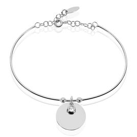 Bracelet Jonc Paula Argent Blanc Oxyde De Zirconium - Bracelets fantaisie Femme | Histoire d’Or
