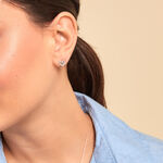 Boucles D'oreilles Puces Rizlene Argent Blanc Oxyde De Zirconium - Boucles d'oreilles fantaisie Femme | Histoire d&rsquo;Or