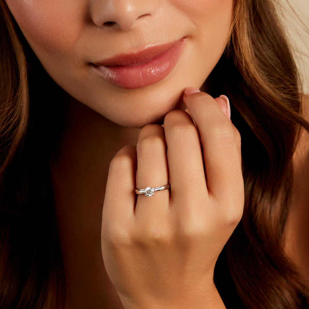 Bague Iris Platine Blanc Diamant - Bagues solitaires Femme | Histoire d’Or