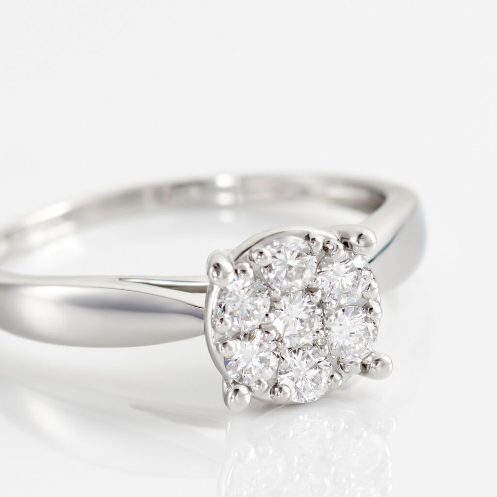 Bague Charlene Platine Blanc Diamant - Bagues avec pierre Femme | Histoire d’Or