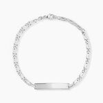 Bracelet Identit&eacute; Fanelia Maille Marine Or Blanc - Bracelets Communion Enfant | Histoire d&rsquo;Or
