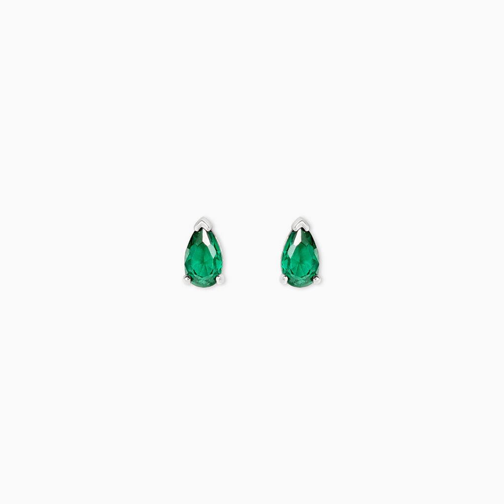Boucles D'Oreilles Puces Ma&euml;llys Argent Blanc Oxyde De Zirconium - Boucles d'oreilles fantaisie Femme | Histoire d&rsquo;Or