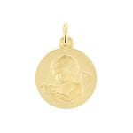 Medaille Or Jaune Ange Et Oiseau - Pendentifs Bapt&ecirc;me Famille | Histoire d&rsquo;Or
