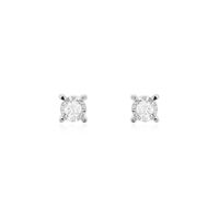 Boucles D'oreilles Puces Diamotion Or Blanc Diamant