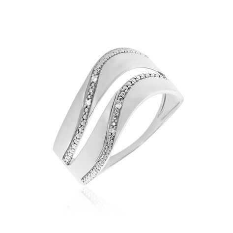 Bague Or Blanc Kristiina Diamants - Bagues avec pierre Femme | Histoire d&rsquo;Or