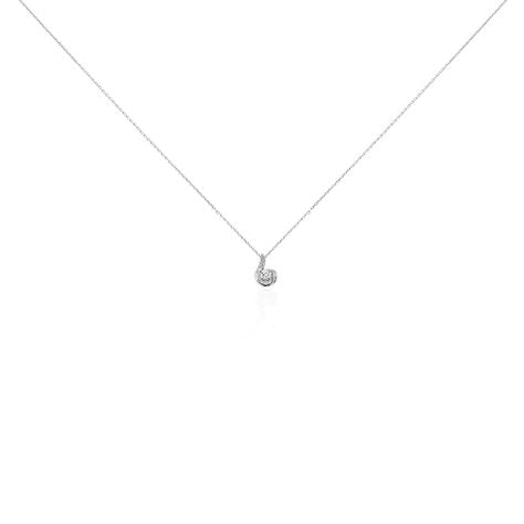 Collier Vrille Accompagnee Or Blanc Diamant - Colliers Femme | Histoire d’Or