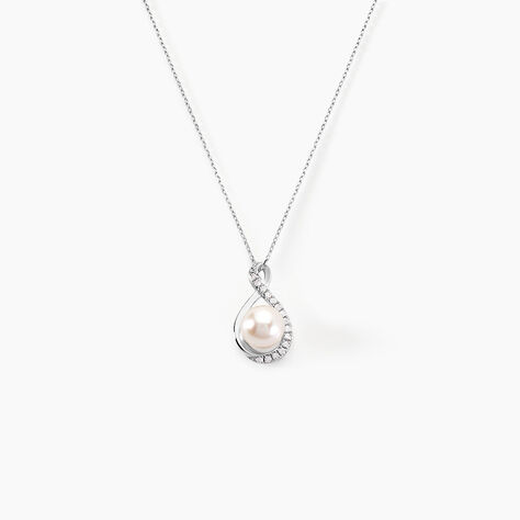 Collier Davy Or Blanc Perle De Culture Oxyde - Colliers Femme | Histoire d’Or