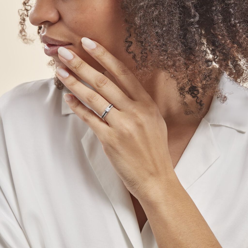 Bague Solitaire Katrina Or Blanc Oxyde De Zirconium - Bagues solitaires Femme | Histoire d’Or