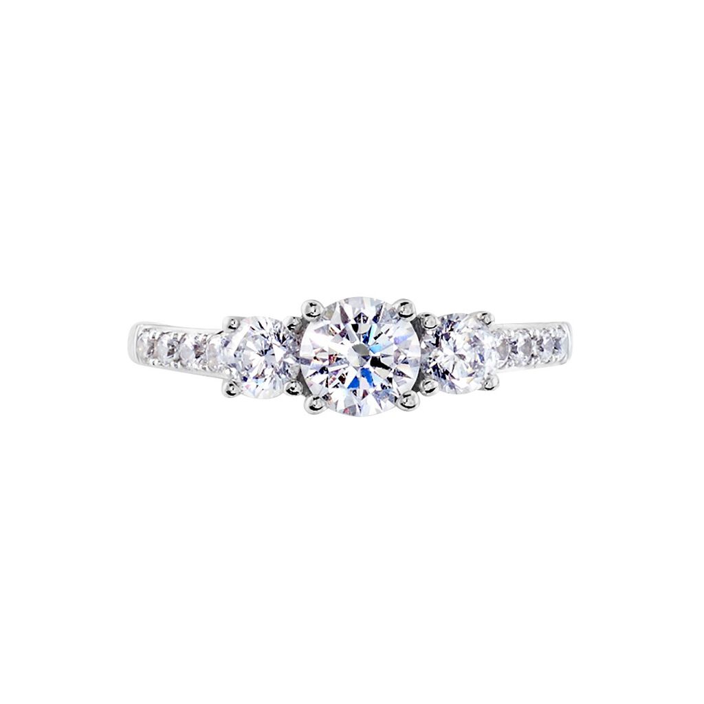 Bague Jennifere Or Blanc Oxyde - Bagues avec pierre Femme | Histoire d’Or