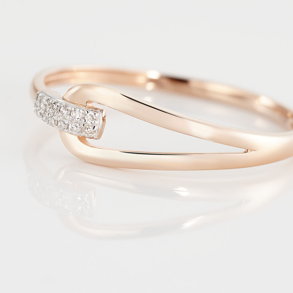 Bague Cyranna Or Rose Diamant - Bagues avec pierre Femme | Histoire d&rsquo;Or