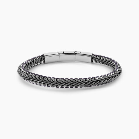 Bracelet Cuir De Vache Gris - Bracelets Tress&eacute;s Homme | Histoire d&rsquo;Or