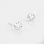 Boucles D'oreilles Puces Couteau Argent Blanc Oxyde De Zirconium - Boucles d'oreilles fantaisie Femme | Histoire d&rsquo;Or