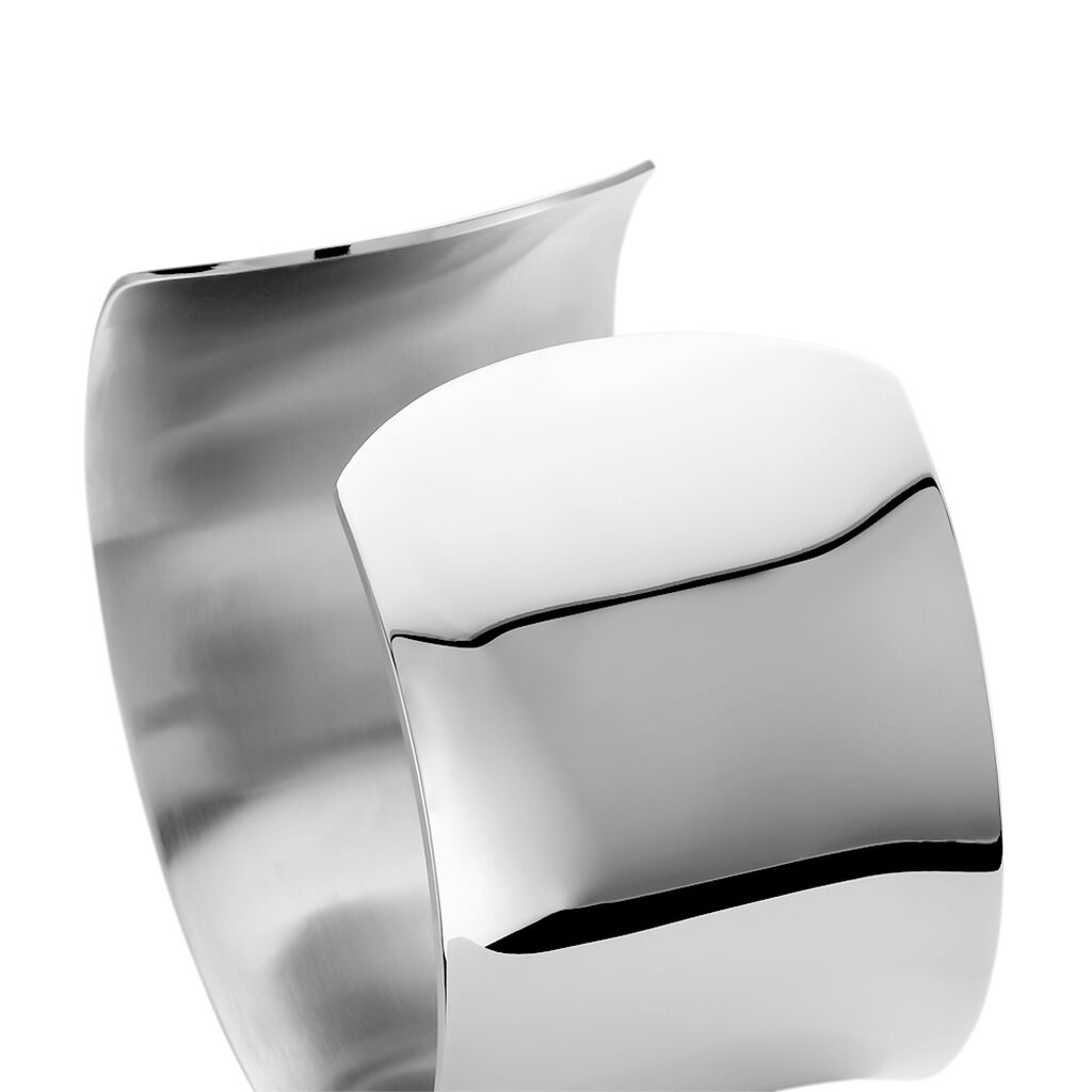 Bracelet Manchette Bento Acier Blanc - Bracelets manchettes Femme | Histoire d’Or
