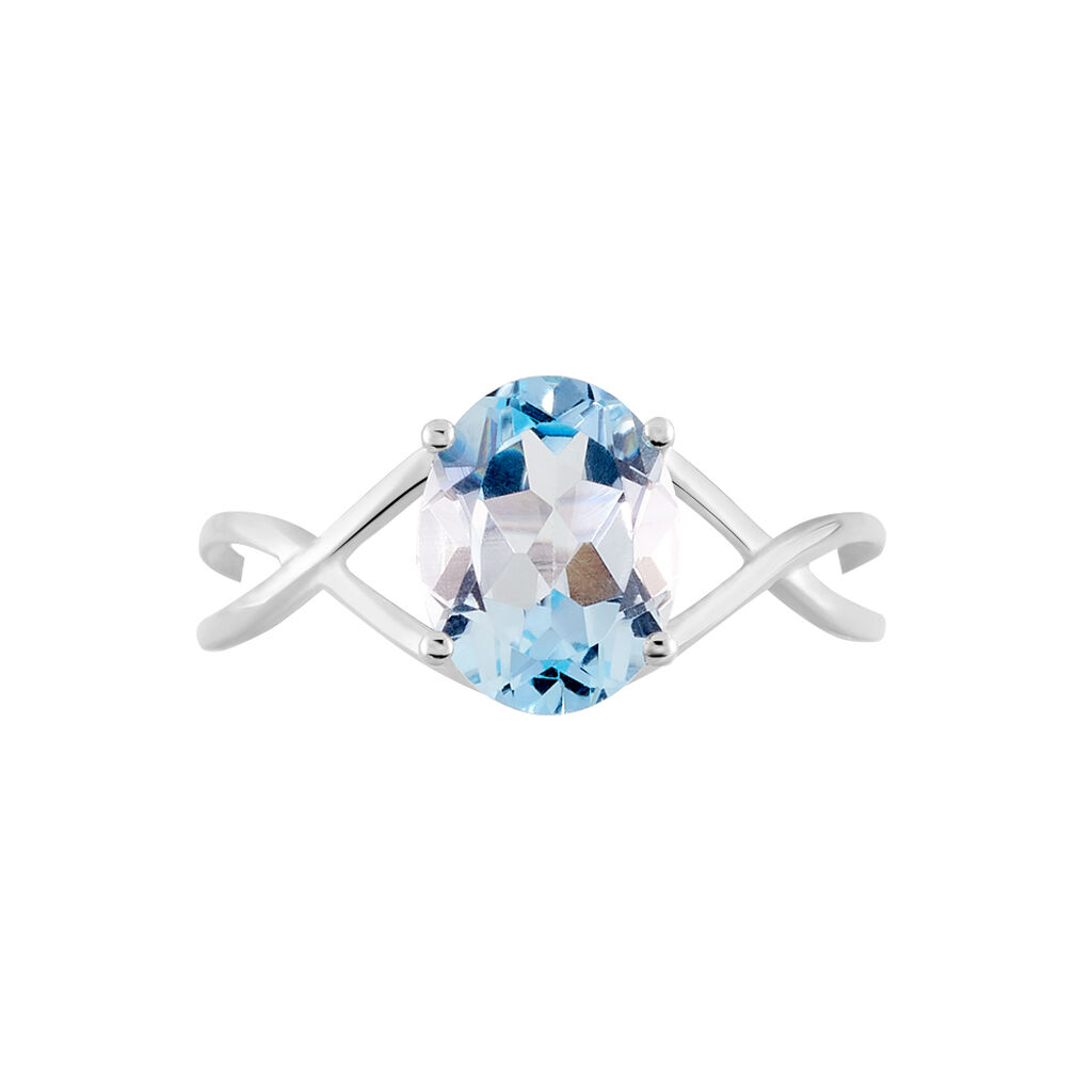 Bague Solitaire Armaelle Or Blanc Topaze - Bagues solitaires Femme | Histoire d’Or