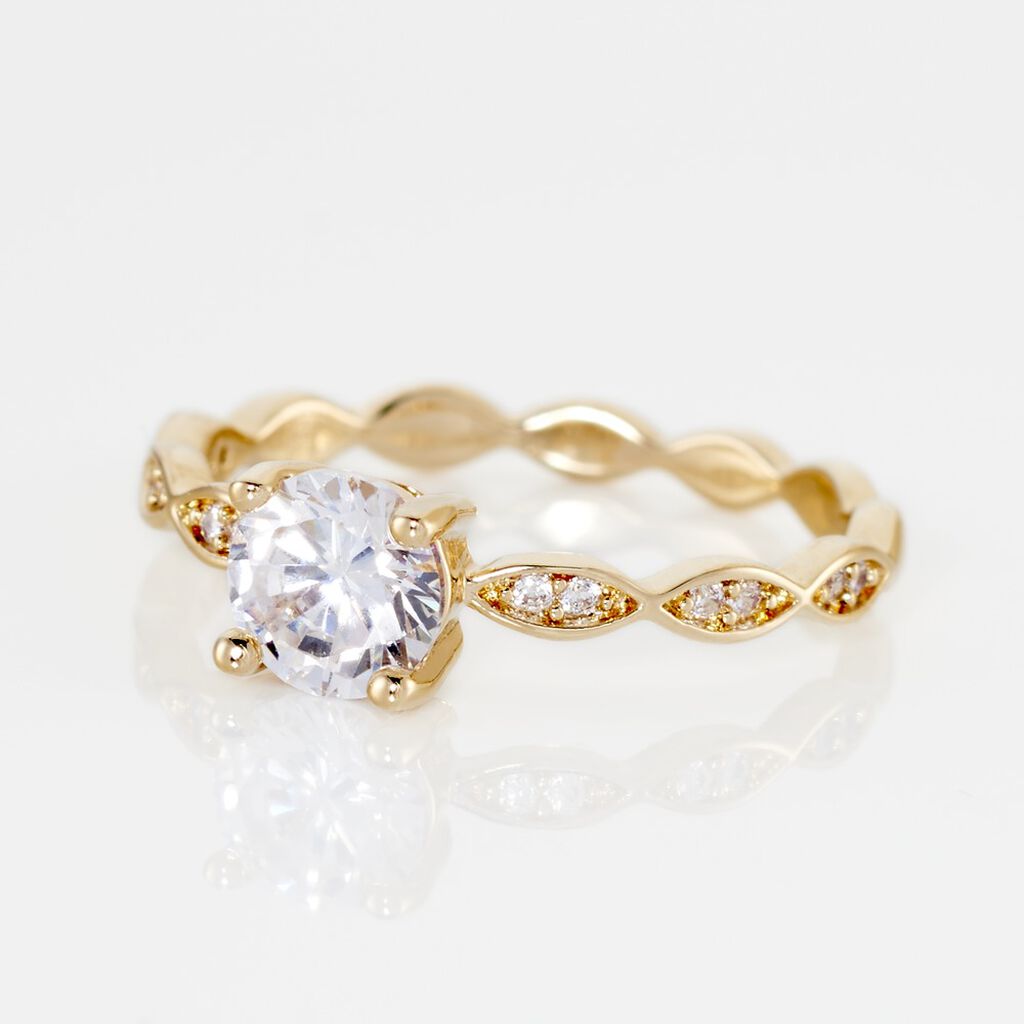 Bague Plaqué Or Kurt Oxydes De Zirconium - Bagues solitaires Femme | Histoire d’Or