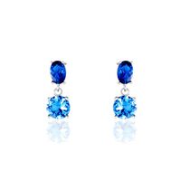 Boucles D'oreilles Pendantes Argent Blanc Brenna Oxydes De Zirconium