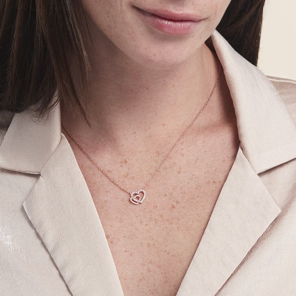 Collier Donatiane Argent Rose Oxyde De Zirconium - Colliers fantaisie Femme | Histoire d’Or