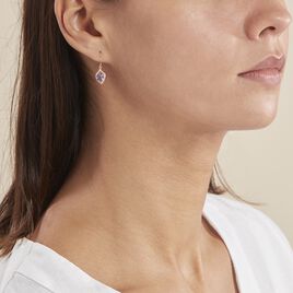 Boucles D'oreilles Pendantes Rosaline Or Jaune Amethyste Et Oxyde - Boucles d'oreilles pendantes Femme | Histoire d’Or