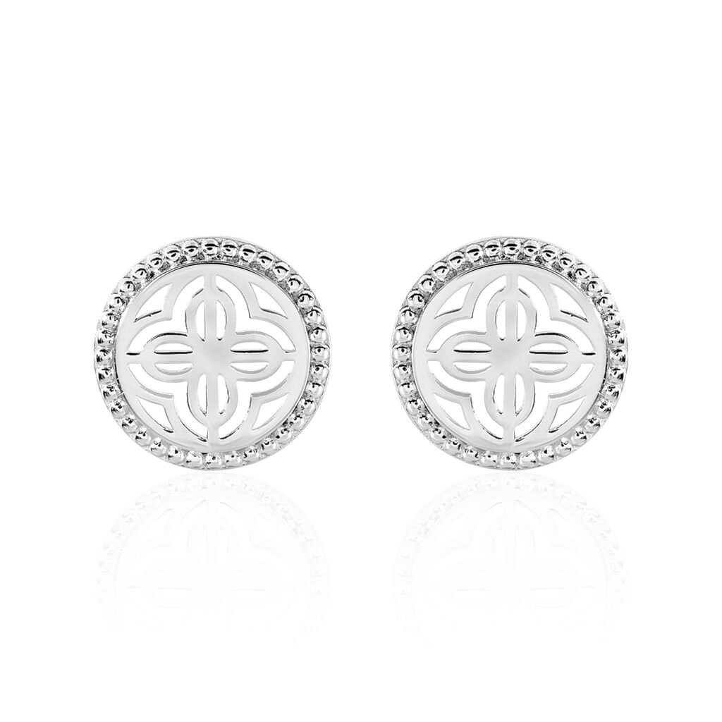 Boucles D'oreilles Puces Laetizia Celine Argent Blanc - Boucles d'oreilles fantaisie Femme | Histoire d’Or