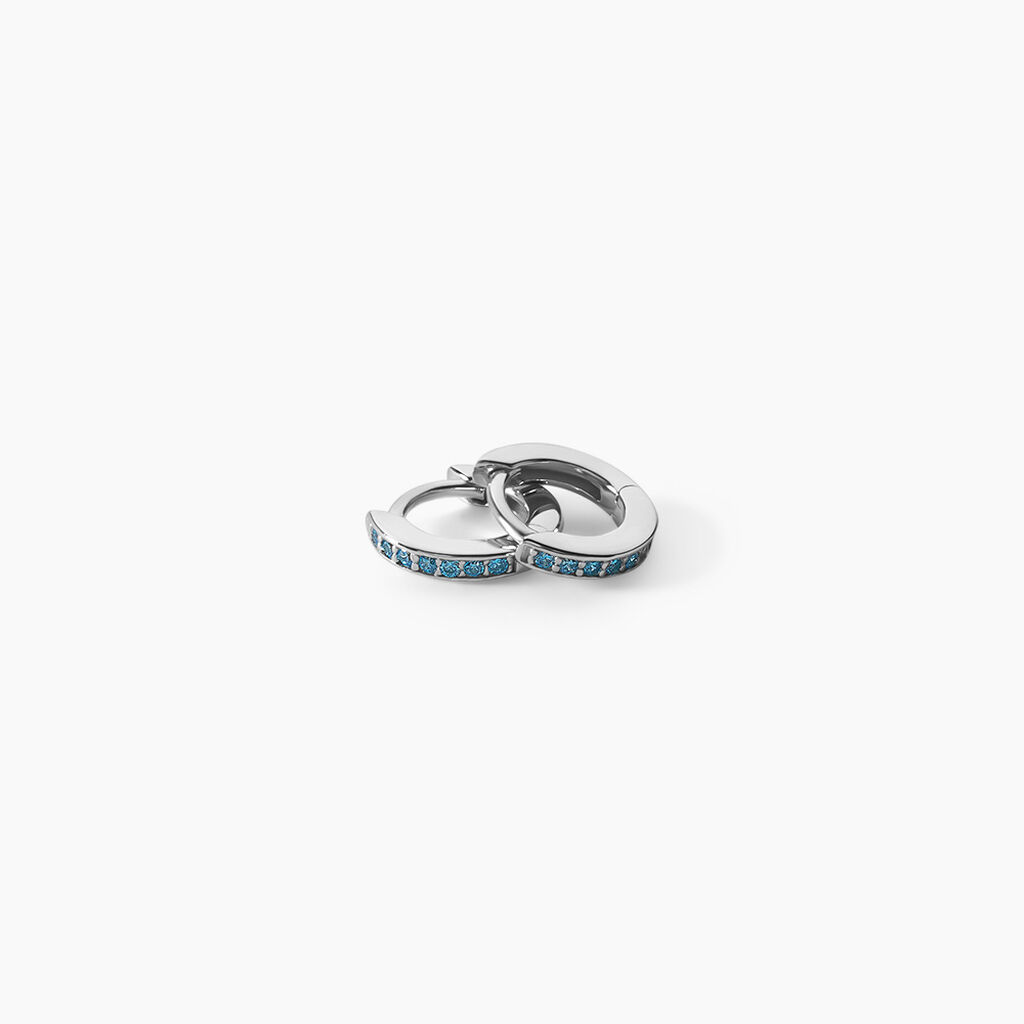 Creoles Rio Argent Blanc Oxydes De Zirconium - Boucles d'oreilles cr&eacute;oles Femme | Histoire d&rsquo;Or