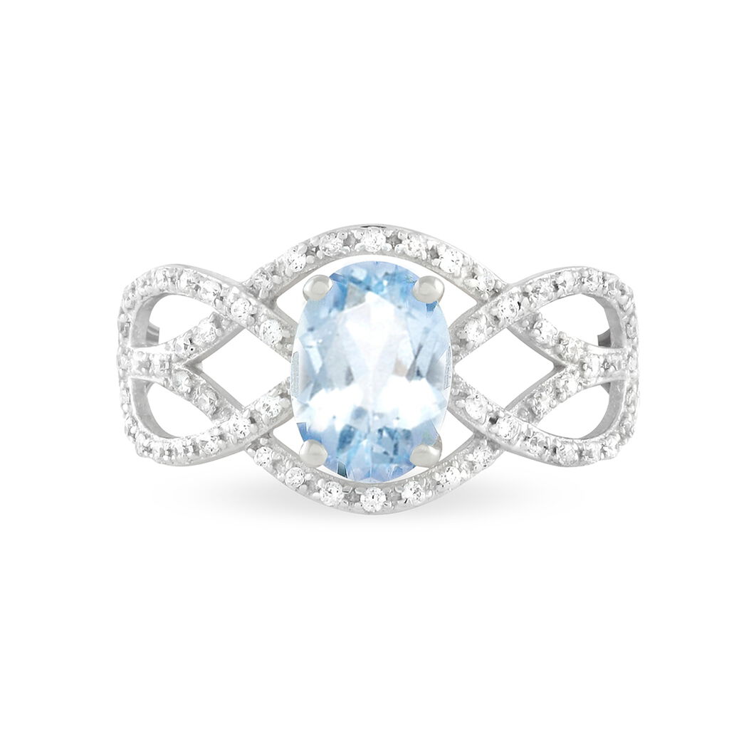 Bague Tina Or Blanc Topaze Et Diamant - Bagues solitaires Femme | Histoire d’Or