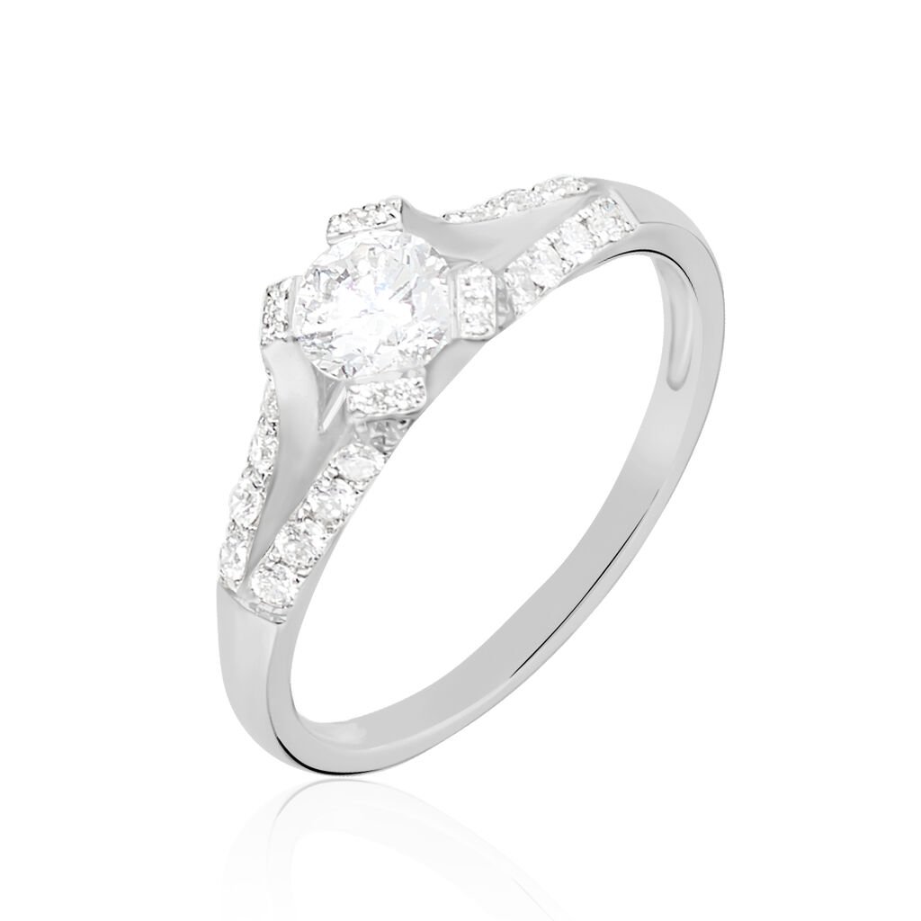 Bague Solitaire Ingrid Or Blanc Diamant - Bagues solitaires Femme | Histoire d’Or