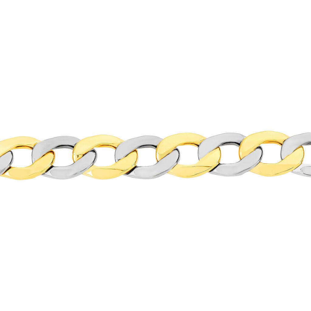 Bracelet Iris Or Bicolore Maille Gourmette - Bracelets chaîne Homme | Histoire d’Or