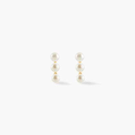 Boucles D'oreilles Puces Caitlyn Or Jaune Perle De Culture - Clous d'oreilles Femme | Histoire d&rsquo;Or
