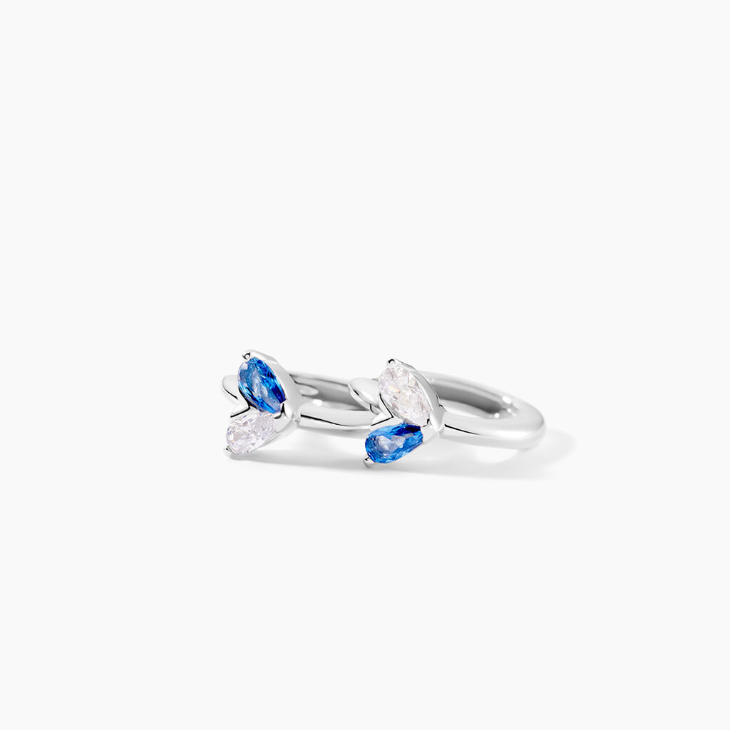 Créoles Myhalf Argent Blanc Oxyde De Zirconium - Boucles d'oreilles créoles Femme | Histoire d’Or
