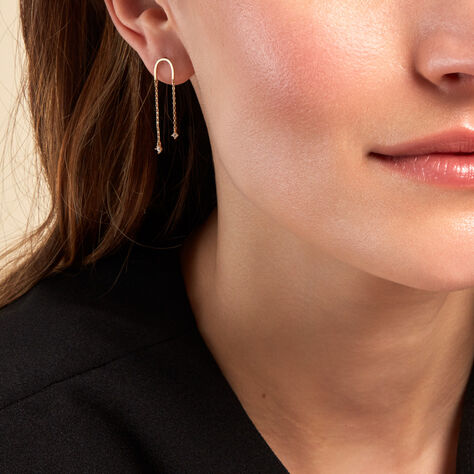 Boucles D'oreilles Pendantes Falling Star Or Jaune Oxyde De Zirconium - Boucles d'oreilles pendantes  | Histoire d’Or