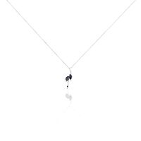 Collier Navette Or Blanc Saphir