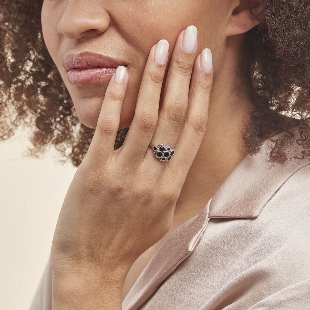 Bague Argent Boulonnaise Oxydes De Zirconium - Bagues avec pierre Femme | Histoire d’Or