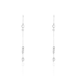 Boucles D'oreilles Pendantes Manou Argent Blanc - Boucles d'oreilles fantaisie Femme | Histoire d’Or
