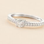 Bague Eliisa Or Blanc Diamant - Bagues solitaires Femme | Histoire d&rsquo;Or