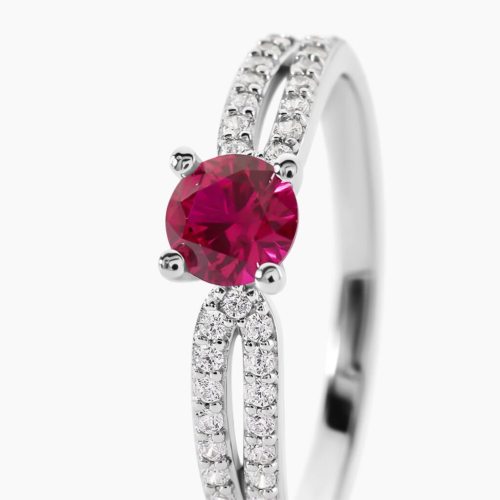 Bague Solitea Argent Blanc Oxyde De Zirconium - Bagues solitaires Femme | Histoire d&rsquo;Or