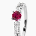 Bague Solitea Argent Blanc Oxyde De Zirconium - Bagues solitaires Femme | Histoire d&rsquo;Or